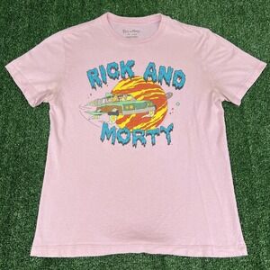 Adult Swim T-Shirt Mens Medium Light Pink Rick And Morty TV Show‎ Cartoon Promo